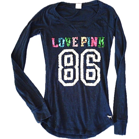 PINK VTG rainbow bling long sleeve tee XS - Picture 1 of 5